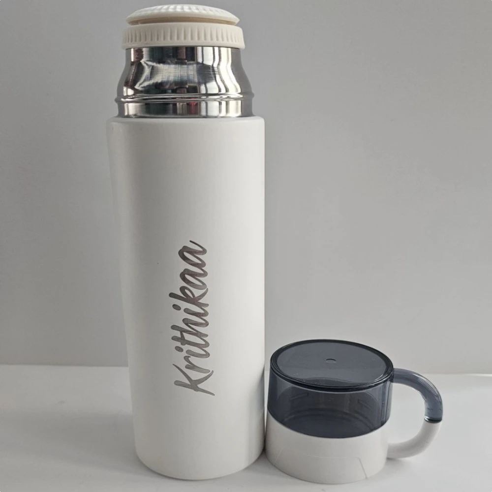 White flask stainless steel bottle